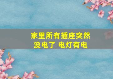 家里所有插座突然没电了 电灯有电